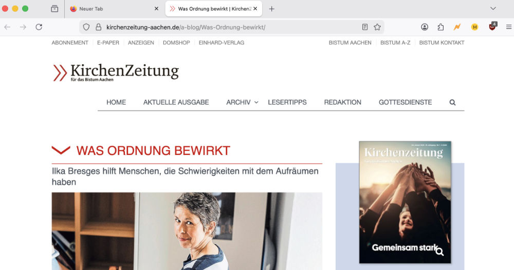 Screenshot Kirchenzeitung