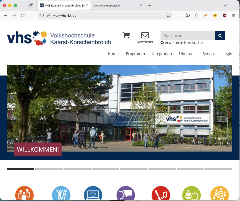 Screenshot VHS Kaarst/Korschenbroich